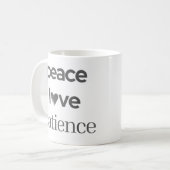 Mug Peace Love Patience - Calm Modern Motivational Tea (Devant gauche)