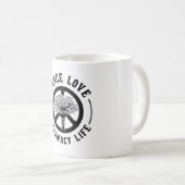 Mug Peace Love Pharmacie Technicien de la vie Pharmaci (Devant droit)