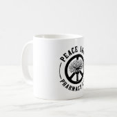 Mug Peace Love Pharmacie Technicien de la vie Pharmaci (Devant gauche)
