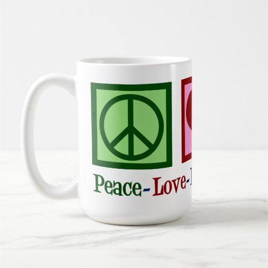 Mug Peace Love Physical Therapy Cute PT (Gauche)