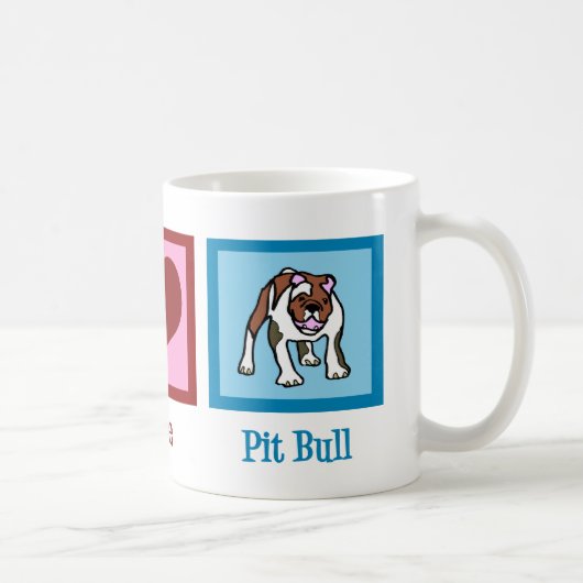 Mug Peace Love Pit Bull (Droite)