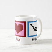 Mug Peace Love Plongée sous-marine (Devant droit)