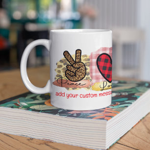 Mug Peace Love Pomeranian Animal Chien race Valentines