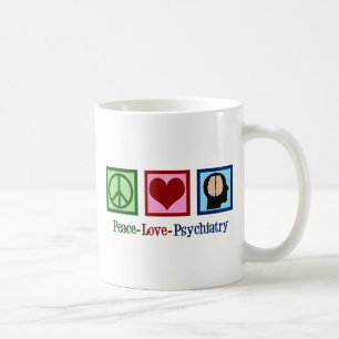 Mug Peace Love Psychiatry