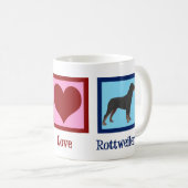 Mug Peace Love Rottweilers (Devant droit)