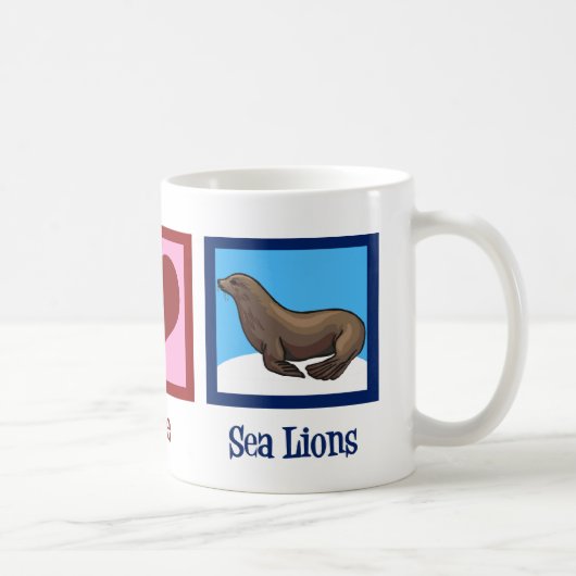 Mug Peace Love Sea Lions (Droite)