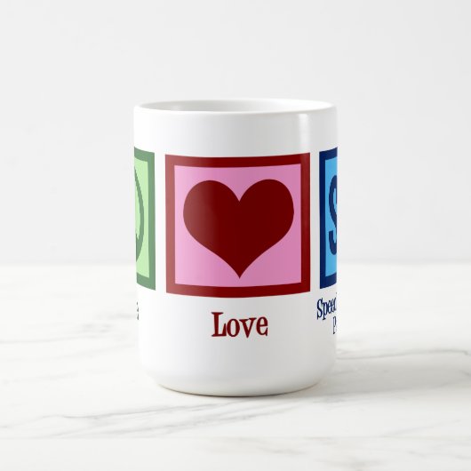 Mug Peace Love SLP mignon orthophoniste Noël (Centre)
