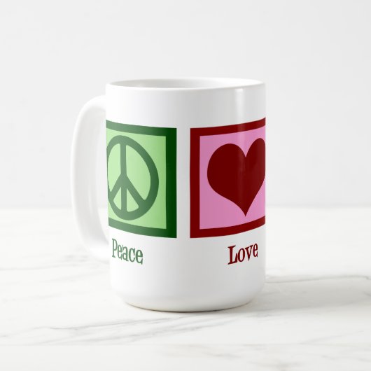 Mug Peace Love SLP mignon orthophoniste Noël (Devant gauche)