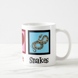 Mug Peace Love Snakes Mignonne Herpétologie