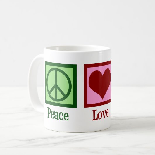 Mug Peace Love Surfing (Devant gauche)