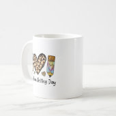 Mug Peace Love Testing Chemise Cute Test Jour Enseigna (Devant gauche)