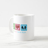 Mug Peace Love Travail social (Devant gauche)