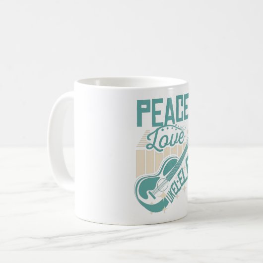 Mug Peace Love Ukulele (Devant gauche)