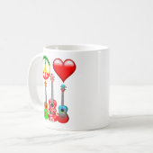 Mug Peace Love Ukuleles (Devant gauche)