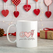 Mug Peace Love Valentine, Retro Milkshake