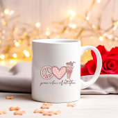Mug Peace Love Valentine, Retro Milkshake
