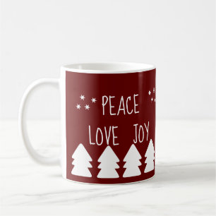 Mug Peace Loy Script Bourgogne Christmas Coffee M
