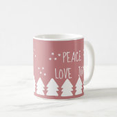 Mug Peace Loy Script Soft Pink Christmas Café (Devant droit)