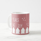 Mug Peace Loy Script Soft Pink Christmas Café (Devant gauche)