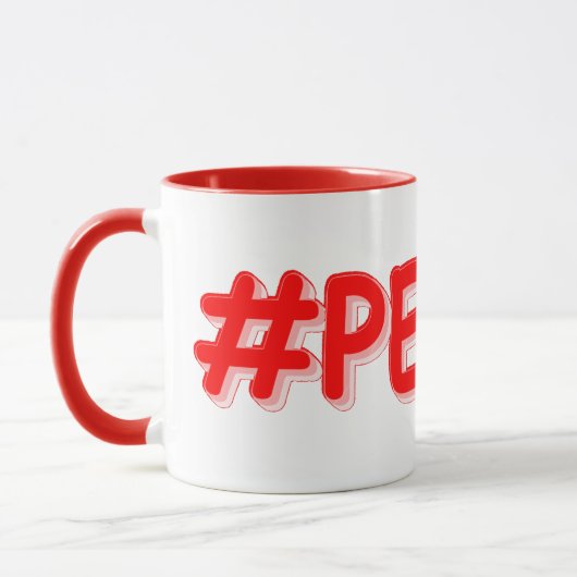 Mug "#PEACE" Mignonne Conception. Commandez dès mainte (Gauche)