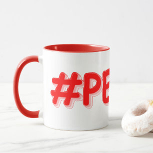Mug "#PEACE" Mignonne Conception. Commandez dès mainte
