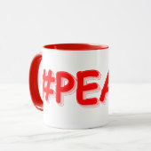 Mug "#PEACE" Mignonne Conception. Commandez dès mainte (Devant gauche)