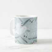 Mug Peace on Earth White Dove Light Blue Holiday (Devant gauche)