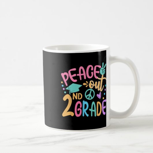 Mug Peace Out 2e année Bye Bye School Bonjour été (Droite)