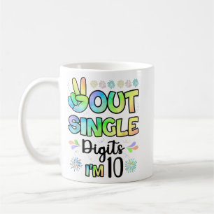 Mug Peace Out Chiffres simples Je suis 10 enfants