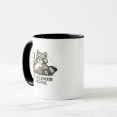 Mug Peace Over People Funny Raccoon Introvert Design (Devant gauche)