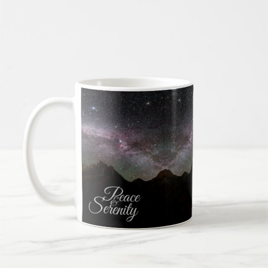 Mug Peace & Serenity Mountain Night Sky (Gauche)