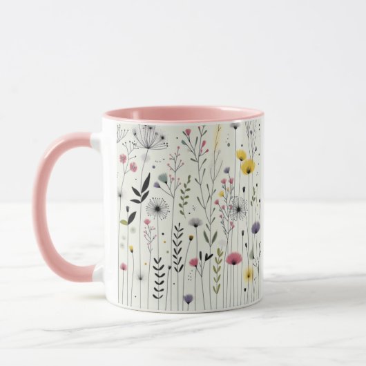 Mug Peaceful Dove Art Mug, Floral Bird Design, Café (Gauche)