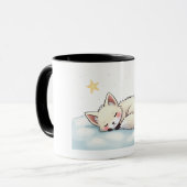Mug Peaceful Kawaii Arctic Fox Starry Night Winter (Devant gauche)