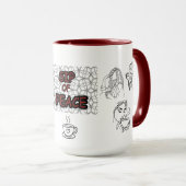MUG PEACEFUL MOMENT TWO-TONE MAROON&WHITE CERAMIC (Devant droit)