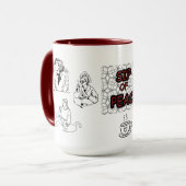 MUG PEACEFUL MOMENT TWO-TONE MAROON&WHITE CERAMIC (Devant gauche)