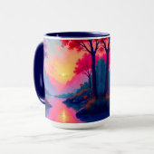 Mug Peaceful Sunset Mountains Fantasy Landscape (Devant gauche)