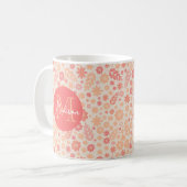 Mug Peach Airy Fleur sauvage Meadow Motif & Monogram (Devant gauche)