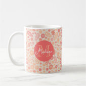 Mug Peach Airy Fleur sauvage Meadow Motif & Monogram (Gauche)