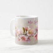 Mug Peach Blossom Spring Floral Teacher Appreciation (Devant gauche)