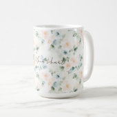 Mug Peach Blue Flowers   (Devant droit)