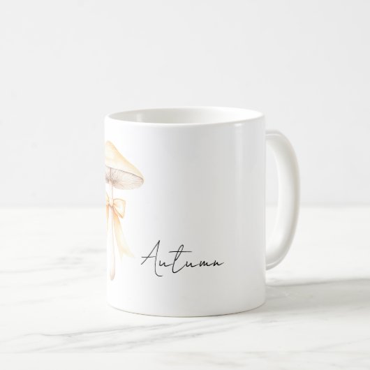 Mug Peach Bow Cream Mushroom (Devant droit)