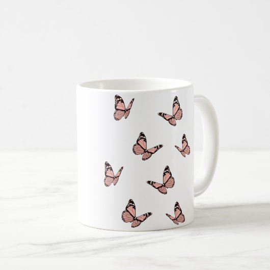 Mug Peach Butterflies (Devant droit)