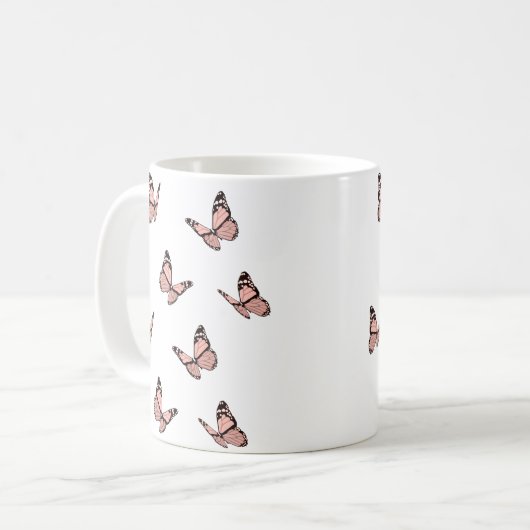 Mug Peach Butterflies (Devant gauche)