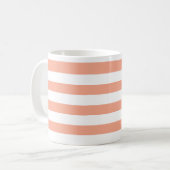 Mug Peach classique rose et blanc horizontalement stri (Devant gauche)