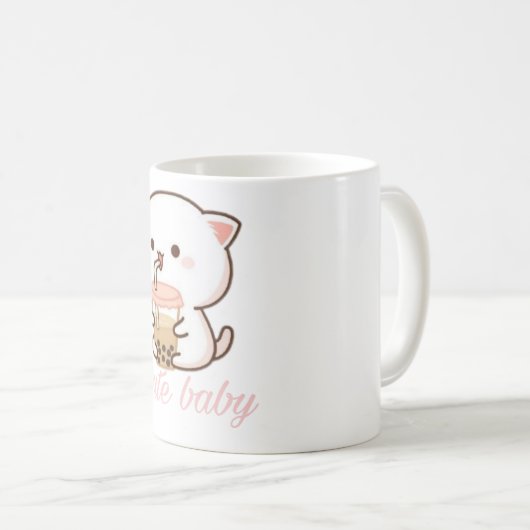 Mug Peach et Goma Mochi Chat Bubble Tea Baby Bodysuit (Devant droit)