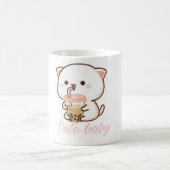Mug Peach et Goma Mochi Chat Bubble Tea Baby Bodysuit (Centre)