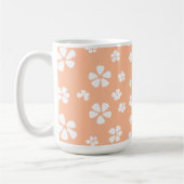Mug Peach fuzz joli blanc motif pétale floral (Gauche)