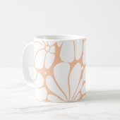 Mug Peach Fuzz Retro les années 70 Fleur Blanche Desig (Devant gauche)