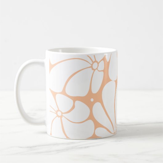 Mug Peach Fuzz Retro les années 70 Fleur Blanche Desig (Gauche)
