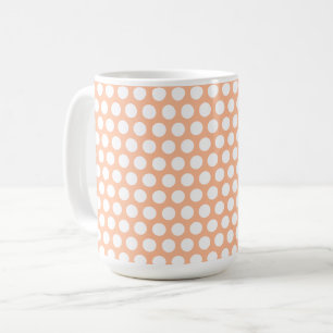 Mug Peach fuzz rétro petits pois blancs